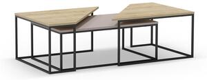 Konferenčné stolíky s doskou v dubovom dekore v súprave 3 ks 70x110 cm Titan – Marckeric