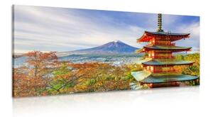 Obraz výhľad na Chureito Pagoda a horu Fuji - 100x50