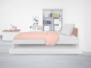 Čalúnená detská posteľ s úložným priestorom 90x200 Betty - biela / ružová