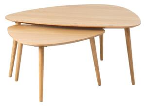 Konferenčné stolíky v súprave 2 ks v dekore duba v prírodnej farbe 70x100 cm Adda – Unique Furniture