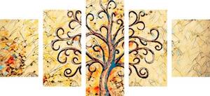 5-dielny obraz symbol stromu života - 100x50