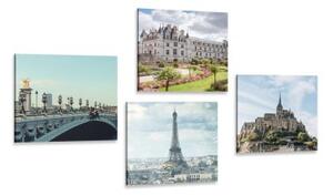 Set obrazov očarujúce Francúzsko - 4x 40x40