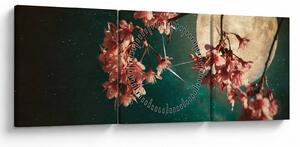 Obraz - Sakura v splne (s hodinami) (90x30 cm)