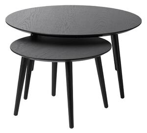 Čierne okrúhle konferenčné stolíky v súprave 2 ks ø 88 cm Adda – Unique Furniture