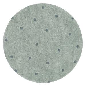 Svetlozelený prateľný ručne tkaný bavlnený detský koberec ø140 cm Round Dot Blue Sage – Lorena Canals