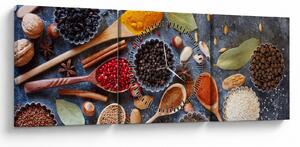 Obraz - Korenie (s hodinami) (90x30 cm)