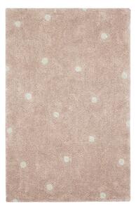 Svetloružový prateľný ručne tkaný bavlnený detský koberec 100x150 cm Mini Dot Rose – Lorena Canals