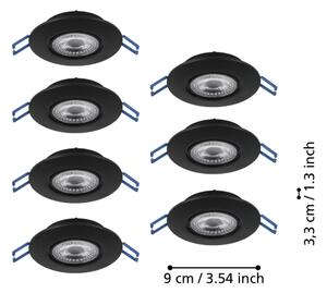 Eglo 300191 - SADA 7xLED zapustených svietidiel GEDREZ LED/4,9W/230V pr. 9 cm čierna