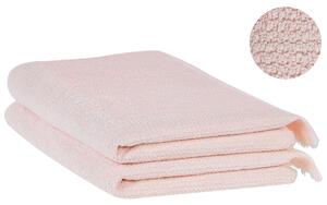 Sada 2 uterákov ružová bavlna polyester froté uteráky 100 x 150 cm doplnky do kúpeľne