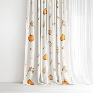 Goldea bavlnený záves - jesenné tekvice a lístky 140x150 cm
