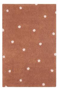 Prateľný ručne tkaný bavlnený detský koberec v tehlovej farbe 100x150 cm Mini Dot Chestnut – Lorena Canals