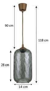 Brilagi - LED luster na lanku R GLASS 1xE27/60W/230V pr. 14 cm hnedá/dymovo sivá