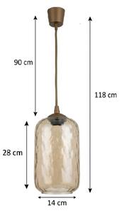 Brilagi - LED luster na lanku R GLASS 1xE27/60W/230V priemer 14 cm hnedá/dymová hnedá