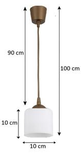 Brilagi - LED luster na lanku RETRO GLASS 1xE27/60W/230V pr. 10 cm hnedá/biela