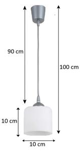 Brilagi - LED luster na lanku RETRO GLASS 1xE27/60W/230V pr. 10 cm strieborná/biela