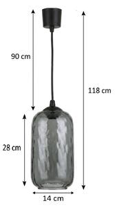 Brilagi - LED závesný luster na lanku R GLASS 1xE27/60W/230V pr. 14 cm čierna/dymovo-sivá