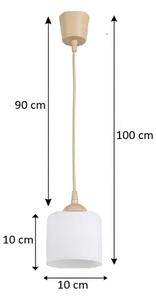 Brilagi - LED luster na lanku RETRO GLASS 1xE27/60W/230V pr. 10 cm béžová/biela