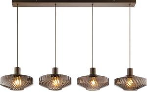 Brilliant - Luster na lanku LYN 4xE27/20W/230V hnedá/dymovo-hnedá