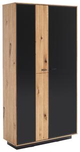 VITRÍNA, trámový dub, antracitová, farba duba, 100/190/37 cm Linea Natura - Obývacie zostavy