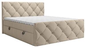 AMERICKÁ POSTEĽ, 180/200 cm, textil, sivohnedá Carryhome - Postele