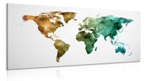 Obraz farebná polygonálna mapa sveta - 100x50