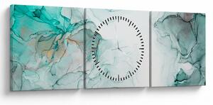 Obraz - Atramentová abstrakcia 2 (s hodinami) (90x30 cm)