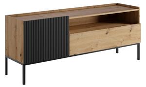 Mirjan24 Moderná TV skrinka Zulek 150 1D1SZ, Farby: dub artisan / dub artisan + čierna 5903211407680