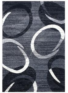 Spoltex , Kusový koberec Florida New 308-72 grey/black, 120x170, šedá, chodba / predsieň