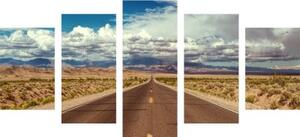 5-dielny obraz cesta v púšti - 100x50