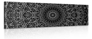 Obraz Mandala vo vintage štýle v čiernobielom prevedení - 150x50
