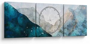 Obraz - Kresba hôr (s hodinami) (90x30 cm)