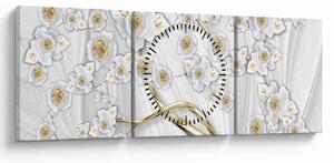 Obraz - Strom so zlatým dekorom (s hodinami) (90x30 cm)