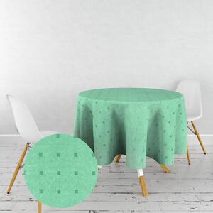 Ervi dekoračný obrus na stôl okrúhly - Štvorčeky mint zelený
