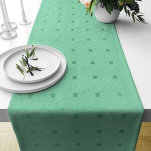 Ervi dekoračný behúň na stôl - Štvorčeky mint zelený