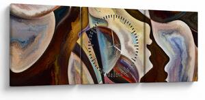 Obraz - Abstrakcia hláv (s hodinami) (90x30 cm)