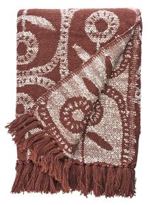 Prehoz z recyklovanej bavlny Rust / Off white 125 × 175 cm