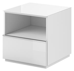 Komoda modulowa TV z szuflada Helio 37 - Biely / Biele sklo