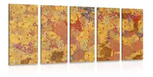 5-dielny obraz abstrakcia v štýle G. Klimta - 100x50