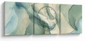Obraz - Atramentová abstrakcia 3 (s hodinami) (90x30 cm)