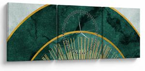 Obraz - Tvary so zlatou textúrou (s hodinami) (90x30 cm)
