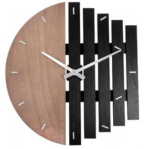 Tutumi - Nástenné hodiny Elegant - hnedá/čierna - ⌀ 50 cm