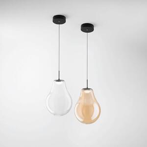 LED závesné svietidlo Noa, jantárové, sklo, Ø 25 cm, stmievateľné, Krémová / jantárovo žltá, Obývacia izba / jedáleň, Sklo, Moderný, Závesné svietidlo