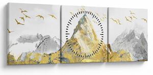 Obraz - Zlatá hora (s hodinami) (90x30 cm)