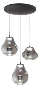 LED závesné svietidlo Deva, 3-pl., Ø 50 cm, sivá, stmievateľné, Hliník / sivá / zinok, Obývacia izba / jedáleň, Sklo, Moderný, Závesné svietidlo