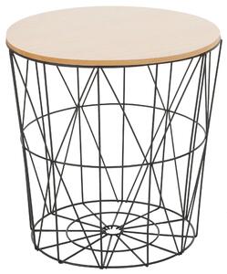 Tutumi - Drôtený príručný stolík - prírodná/čierna - 40x40x41 cm