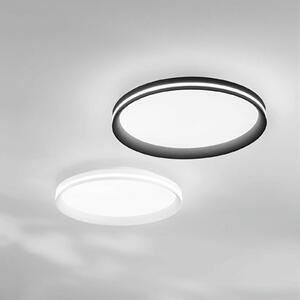 Stropné LED svetlo Isy, čierne, Ø 45 cm, kov, stmievateľné, Čierna, Obývacia izba / jedáleň, kov, Moderný, Závesné svietidlo