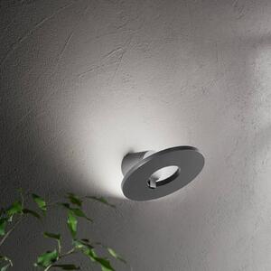 LED vonkajšie nástenné svietidlo Elite, tmavošedá, kov, Ø 24 cm, IP54, Čierna, Hliník, Moderný