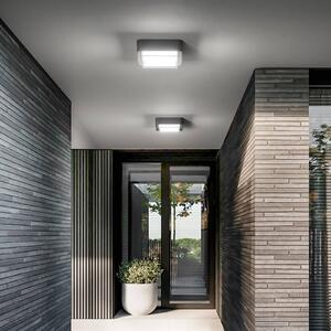 LED vonkajšie stropné svietidlo Diuk, tmavošedá, kov, IP65, Čierna, Hliník, Moderný