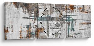 Obraz - Abstraktné ťahy (s hodinami) (90x30 cm)