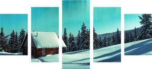 5-dielny obraz rozprávková zimná krajina - 100x50